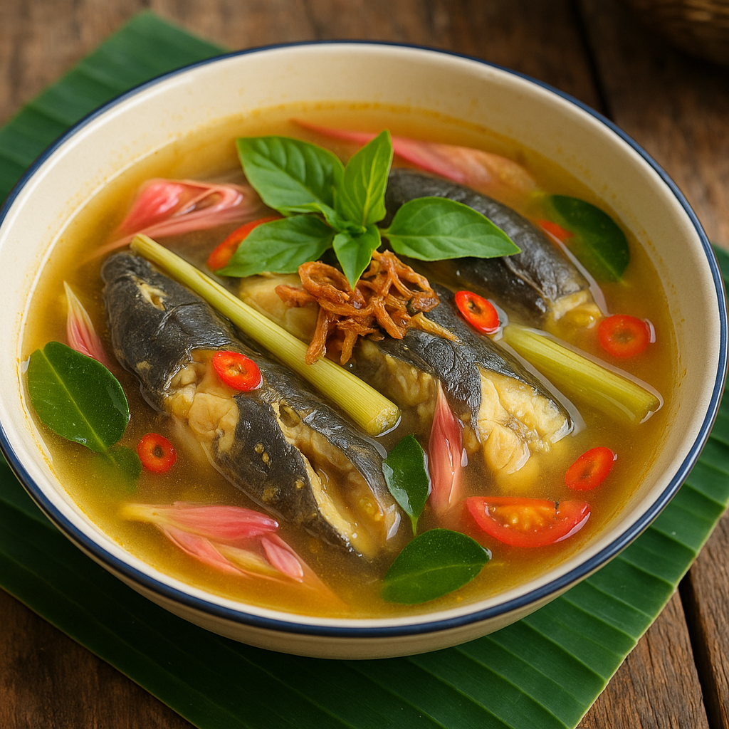Lele Kuah Asam Kecombrang